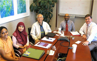 People posing for picture